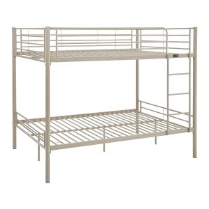 Cama de beliche dupla "adam" com estrado de molas - 140 x 190 cm - taupe