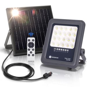 Aigostar refletor LED solar com controle remoto 50w,500lm,6500k,ip65