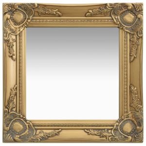 Espelho de parede estilo barroco 40x40 cm dourado