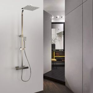 Aica coluna chuveiro 73-115cm cabeza chuveiro misturadora termostática