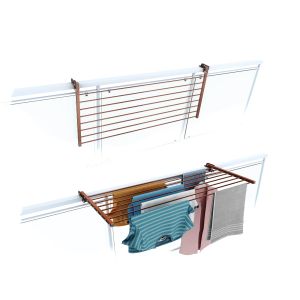 Varal reclinável para sacada 118 cm, foxydry duo corten