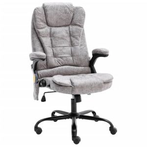 Cadeira de massagens p/ escritório couro artificial cinza-claro wf666166
