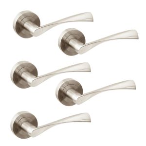 Emuca lote de 5 puxadores twist para portas interiores, com roseta