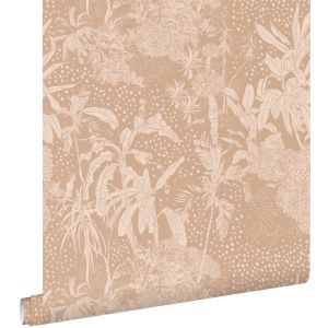 Estahome papel de parede folhas tropicais rosa terracota 50 x 900 cm