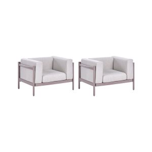 Conjunto de 2 poltronas de jardim ferretti taupe