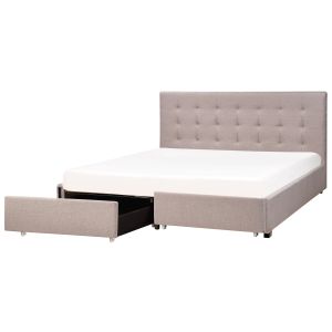 Cama de casal tecido cinzento la rochelle