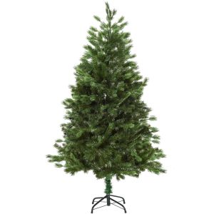 Árvore de natal galhos de pe e PVC, base e suporte de metal color verde
