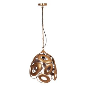 Candeeiro de teto em metal dourado 41x40x46,5/102