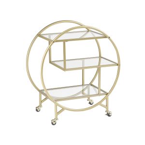 Carrinho de cozinha colton metal dourado