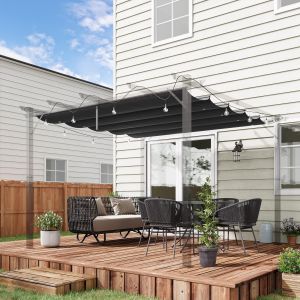 Cobertura para pérgola 250x255x6 cm tecido de poliéster color gris Outsunny