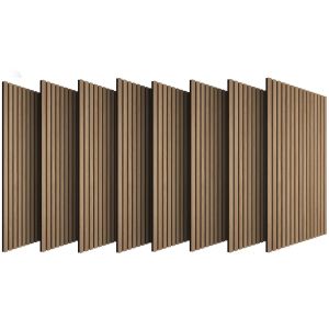 Tectake 8 painéis acústicos mdf, absorção sonora, feltro, carvalho