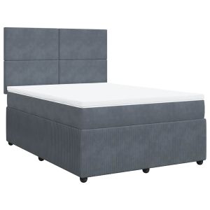 vidaXL cama box spring con colchón terciopelo gris oscuro 160x200 cm