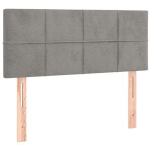 vidaXL cabecero con LED de terciopelo gris claro 90x5x78/88 cm
