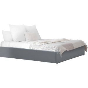 Cama de solteiro em PVC com caixa "ava" - 90 x 190 cm - cinza