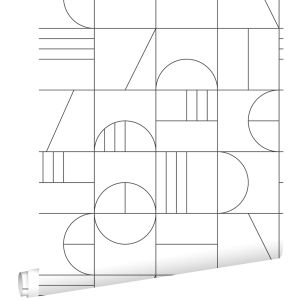 Estahome papel de parede motivo art deco brancoepreto 53 cm x 10.05 m