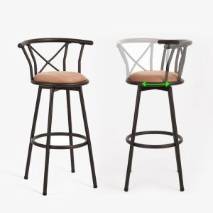Meubles cosy - conjunto 2 bancos de bar industriais giratórios marrom