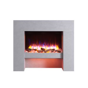 Chimenea eléctrica BALDERIA Naran - lareira de pé, aquecimento - cinzento