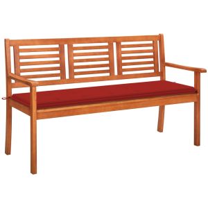 Banco de jardim 3 lugares c/ almofadão 150 cm eucalipto maciço pbk843167