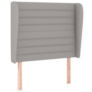 vidaXL cabecero con orejas de tela gris claro 83x23x118/128 cm