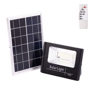 Holofote LED solar 30w 4000k painel: 6v/6w bateria: 3,2v/3000mah controle