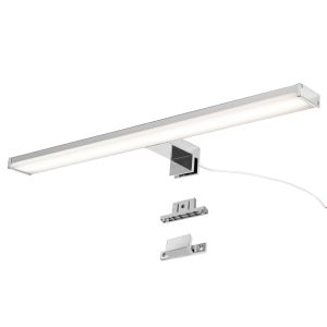 LED 12w 50cm ip44 parede, slim, alumínio cromado, branco neutro
