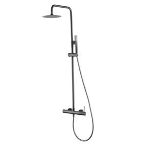 Coluna de duche extensível, monocomando, jato extra plano gun metal
