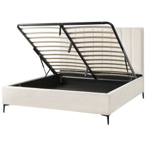 Sommier com arrumação sezanne bouclé branco creme 180 x 200 cm