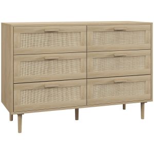 Cómoda com 6 gaveta 110x40x75 cm color marrón Homcom