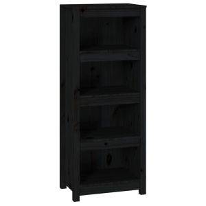 vidaXL estantería madera maciza de pino negra 50 x 35 x 125,5 cm