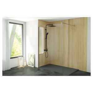Kit instalação painéis murais canto flora madeira 200cm  - perfil cromado