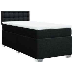vidaXL cama box spring con colchón tela negro 80x200 cm