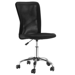 Cadeira de escritório aço, malha, espuma e nylon preto 43x58x90-100 cm