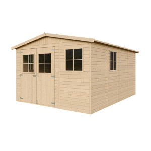 Cobertizo de madera con suelo tratado - 324x416cm/12m2 - Timbela m336+m336g
