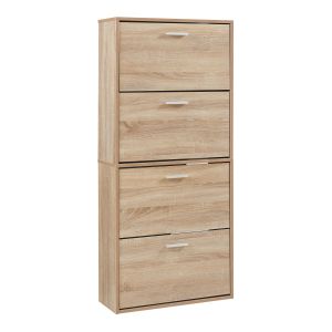 Sapateira sykkylven 134x60x24 cm com 4 abas carvalho sonoma [en.casa]