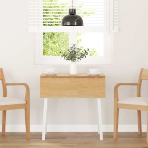 Mesa de jantar madeira seringueira maciça branco wf182955