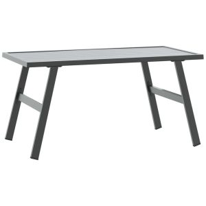 Mesa de centro para jardim 90x45x35 cm aço revestido a pó preto
