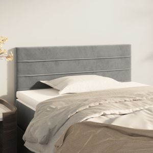 Cabeceira de cama veludo 80x5x78/88 cm cinzento-claro ptob8675