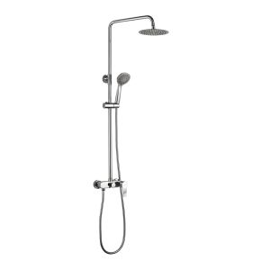 Kibath coluna de chuveiro monocomando redonda can 83-126cm cromo brilhante