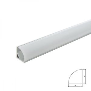 Perfil alumínio para a tira LED LED instalação cantos - difusor leitoso x