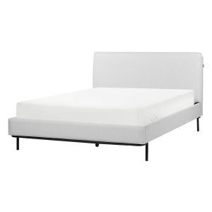 Cama tecido corio 140 x 200 cm cinzento claro