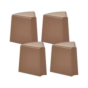 Conjunto de 4 tamboretes de jardim evros castanho