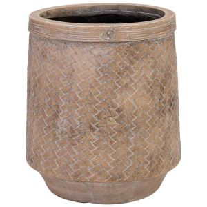 Vaso em fibra de vidro castanho 27x27x32 cm (altura)