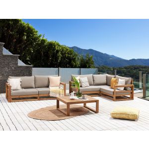 Conjunto lounge madeira de acácia certificada castanho timor