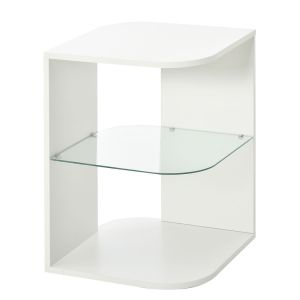 Mesinha auxiliar de sala de estar 40x40x56cm color blanco Homcom