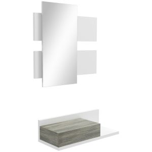 Móveis de entrada 75x3,5x75 cm mdf e vidro color blanco Homcom