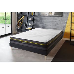 Conjunto de estrado preto + colchão sleepfit active (120x220 cm - espuma vi