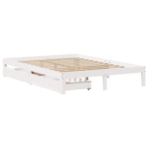 vidaXL estructura de cama con cajones madera pino blanco 120x190 cm