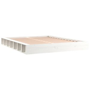 vidaXL estructura de cama de madera maciza blanco 150x200 cm