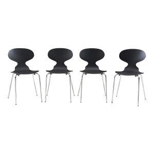 Conjunto de 4 cadeiras de jantar kil 80x47x48cm preto/cromo [en.casa]