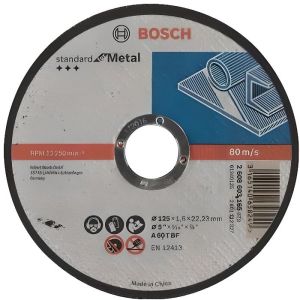 Disco de corte Bosch com furo plano standard para metal 125x1.6 mm - 260860